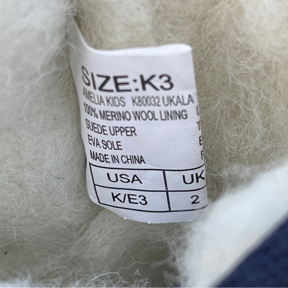 Ukala by Emu Girls AMELIA Blue Suede Leather Button Boots K3 - Picture 4 of 8